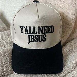 Black and Cream Baseball Cap